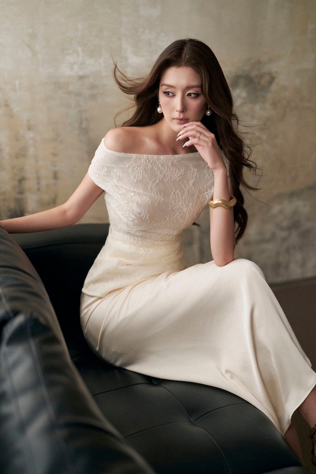 Ivory Silk Skrirt